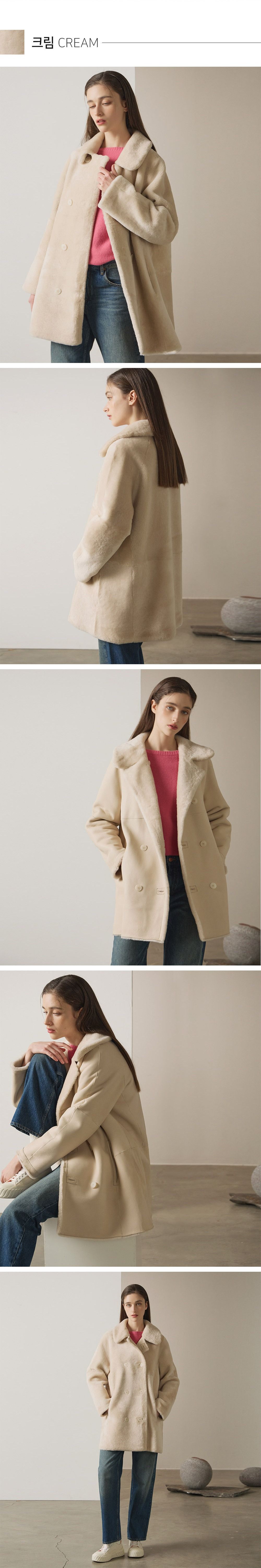 로보 23FW 스페인 라도마社 리버시블 더블 카라 무스탕